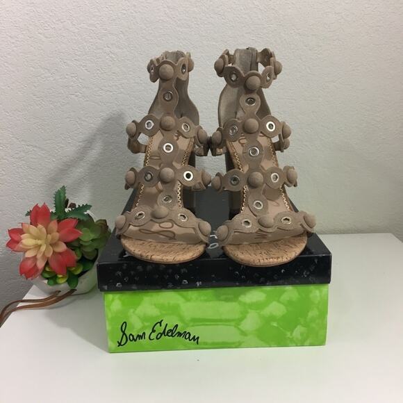 NIB Sam Edelman Yuli nude suede heels 10 - Picture 2 of 5